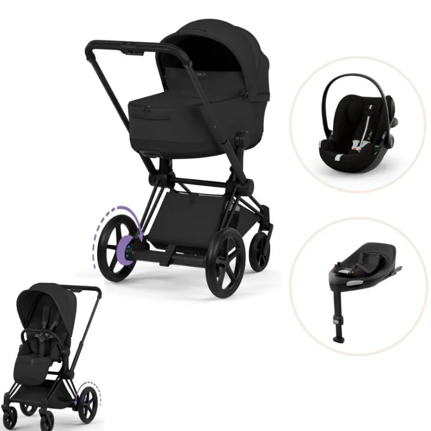 Cybex e-Priam Style Barnvagn Inkl. Cloud G3 Og Base G3 - Sepia Black/Matt Black