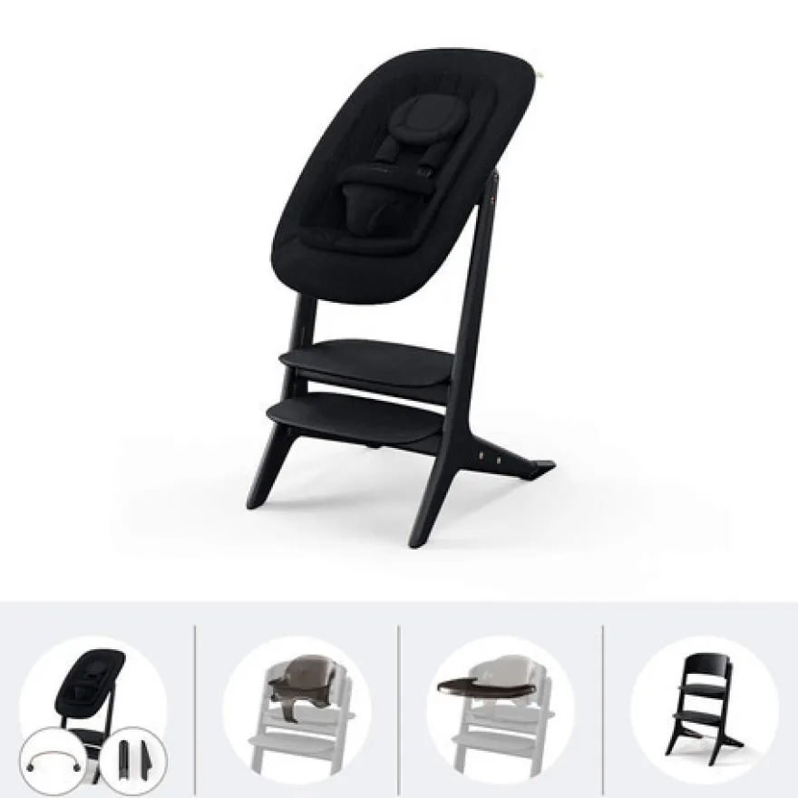 Cybex Platinum Lemo 4in1 Set Barnstol - Black Wood