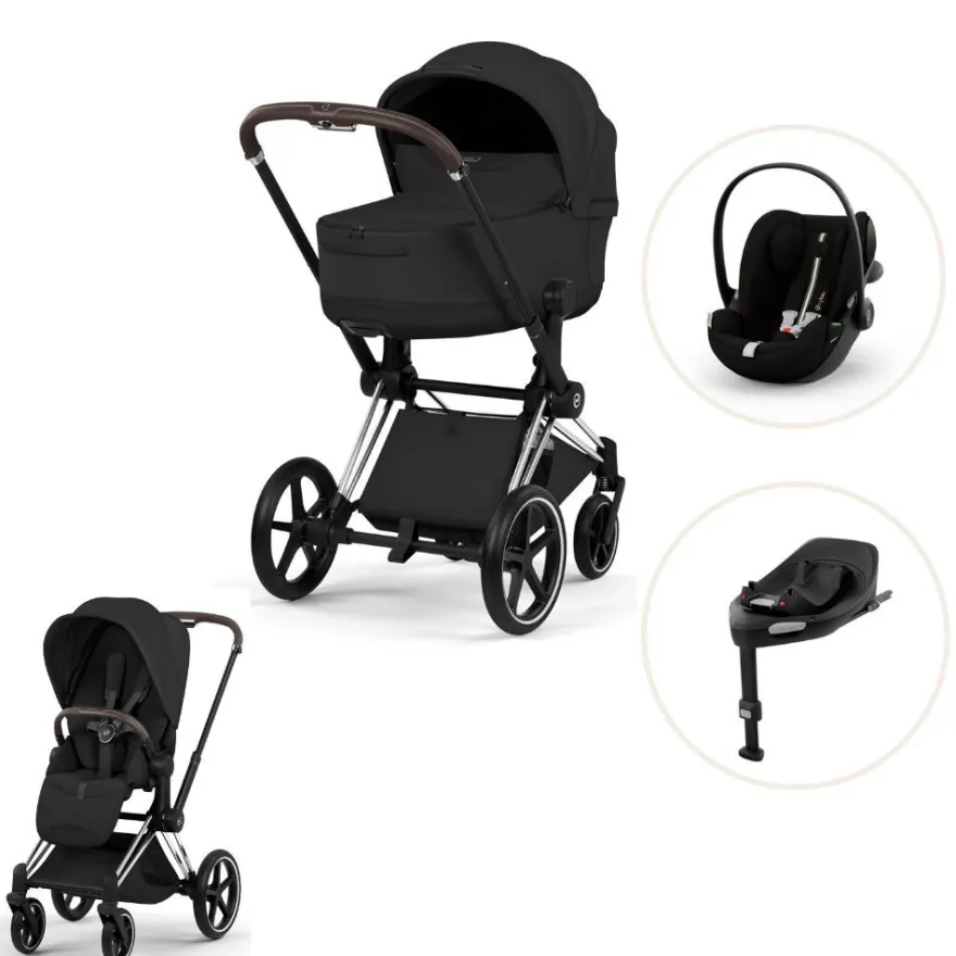 Cybex Priam Style Barnvagn Inkl. Cloud G3 & Bas G3 - Sepia Black/Chrome Brown