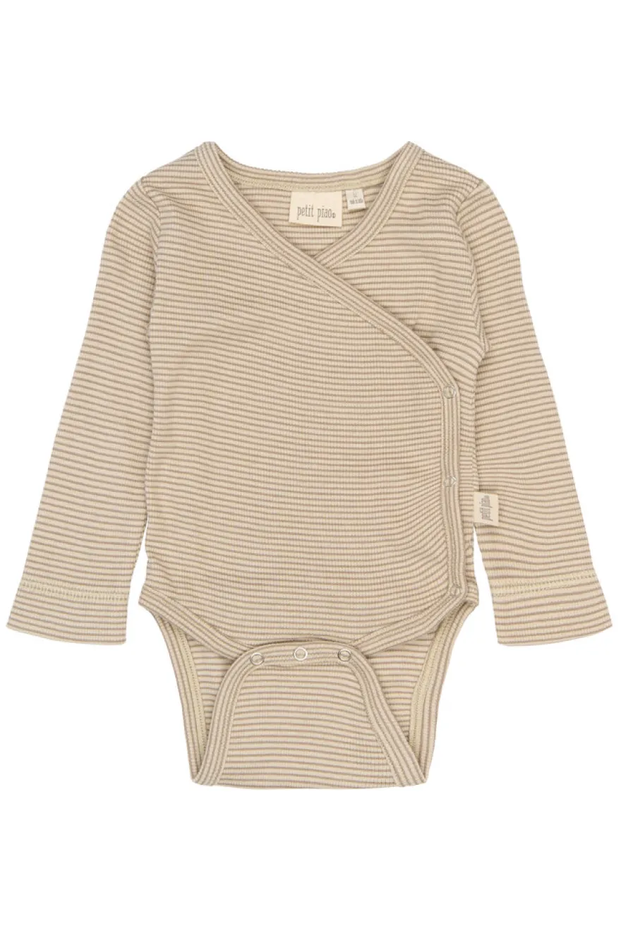 Dian Långärmad Body - Pure Cashmere/Dark Off White