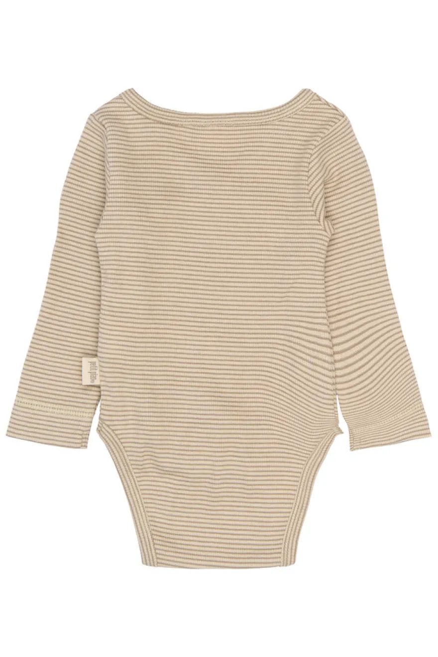 Dian Långärmad Body - Pure Cashmere/Dark Off White