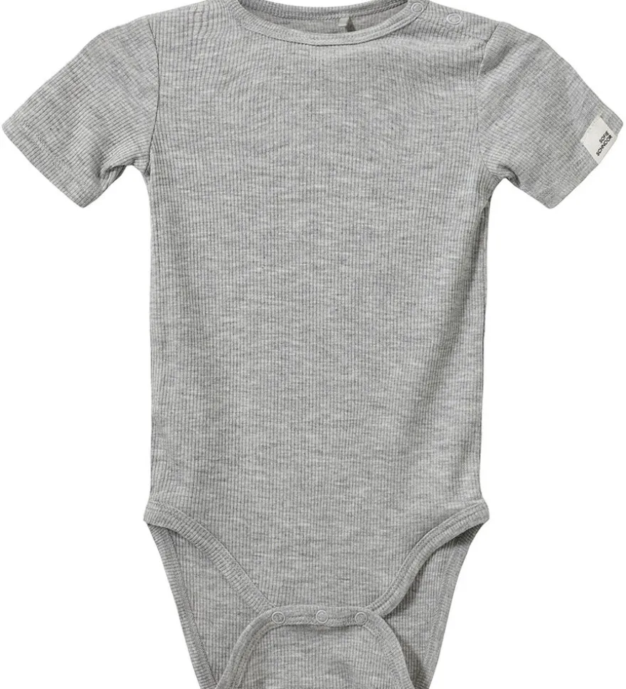 Dicte Kortärmad Body - Grey Melange