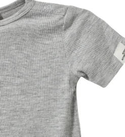 Dicte Kortärmad Body - Grey Melange
