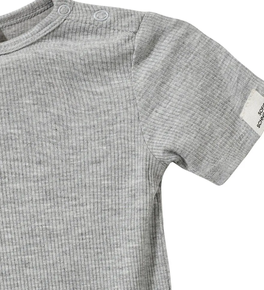 Dicte Kortärmad Body - Grey Melange