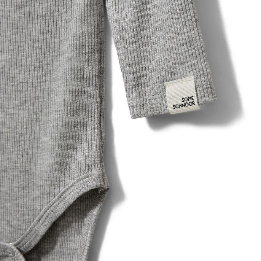 Dicte Långärmad Body - Grey Melange