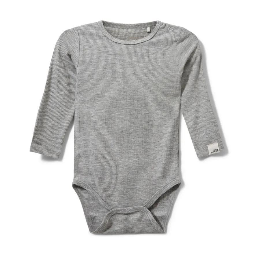 Dicte Långärmad Body - Grey Melange
