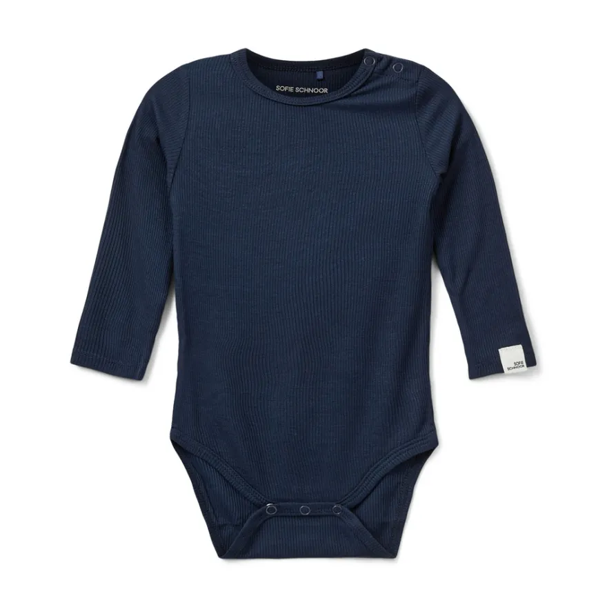 Dicte Långärmad Body - Navy Blue