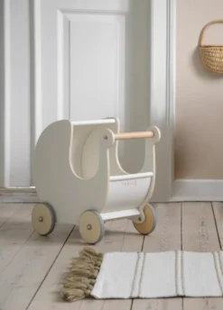 Dockvagn i Trä Classic White