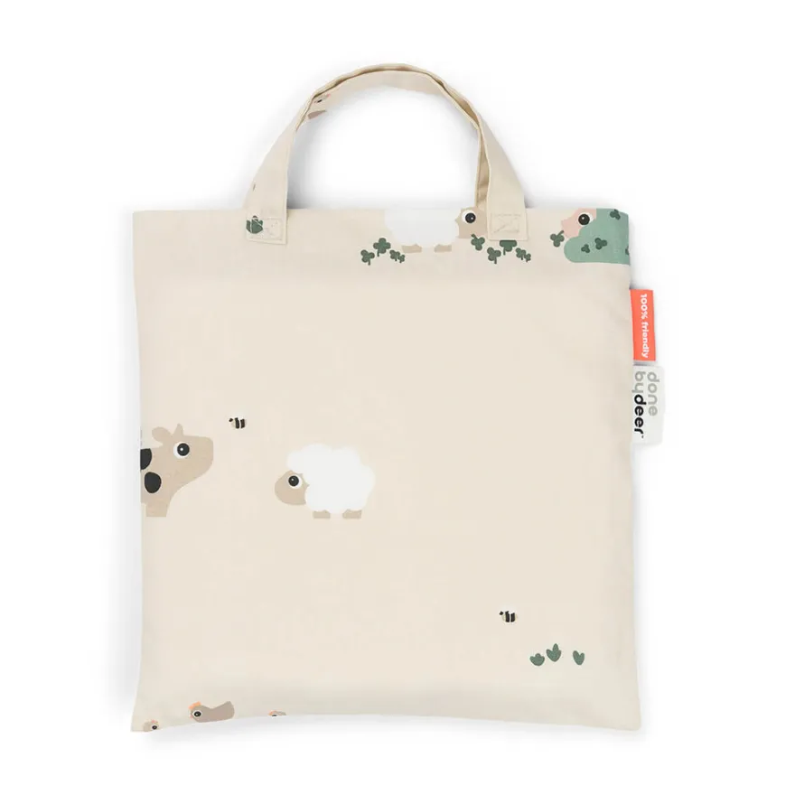 Done By Deer Baby Bäddset 70x100 cm - Tiny Farm Sand