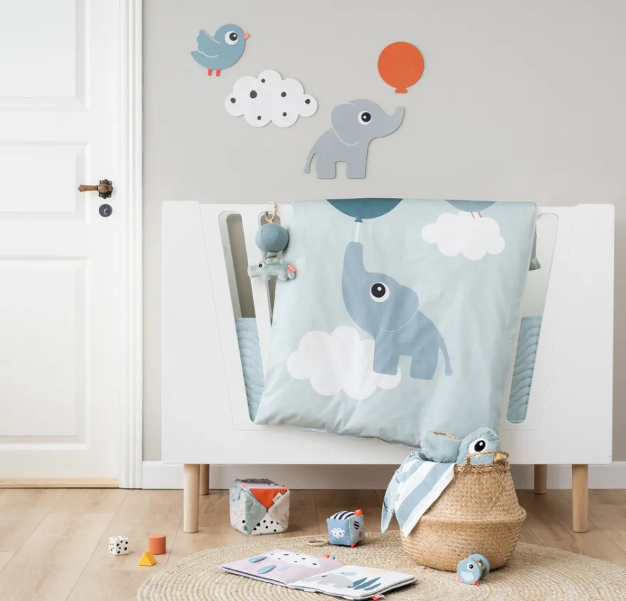 Done By Deer Baby Påslakanset 70x100 cm - Elphee Blue