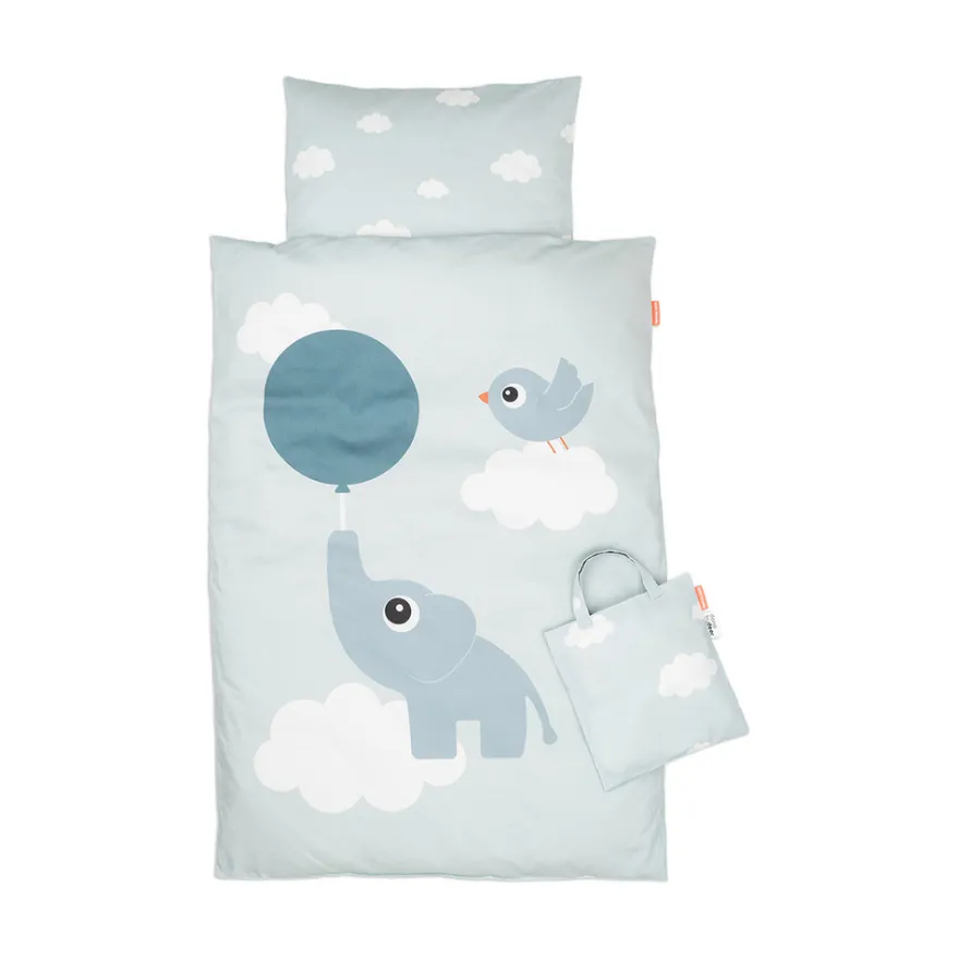 Done By Deer Baby Påslakanset 70x100 cm - Elphee Blue