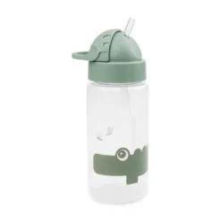 Done By Deer Flaska Med Sugrör 350 ml. - Croco Green