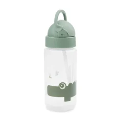 Done By Deer Flaska Med Sugrör 350 ml. - Croco Green