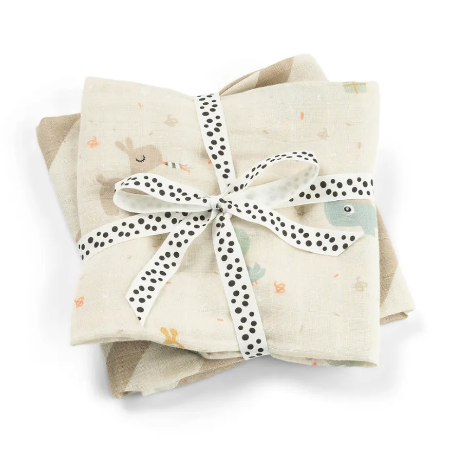 Done By Deer Muslinfilt 2-pack - Celebration Sand