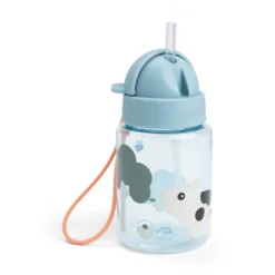 Done By Deer Vattenflaska Med Sugrör - Tiny Farm Blå 280 ML