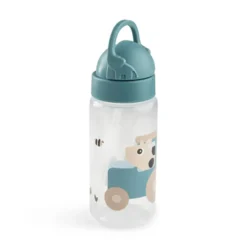 Dricksflaska med sugrör Tiny Farm Blå 350 ml
