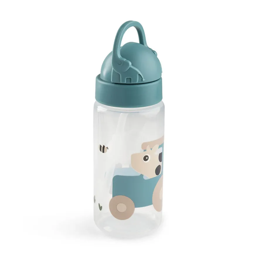 Dricksflaska med sugrör Tiny Farm Blå 350 ml