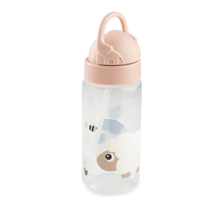 Dricksflaska med sugrör Tiny Farm Powder 350 ml
