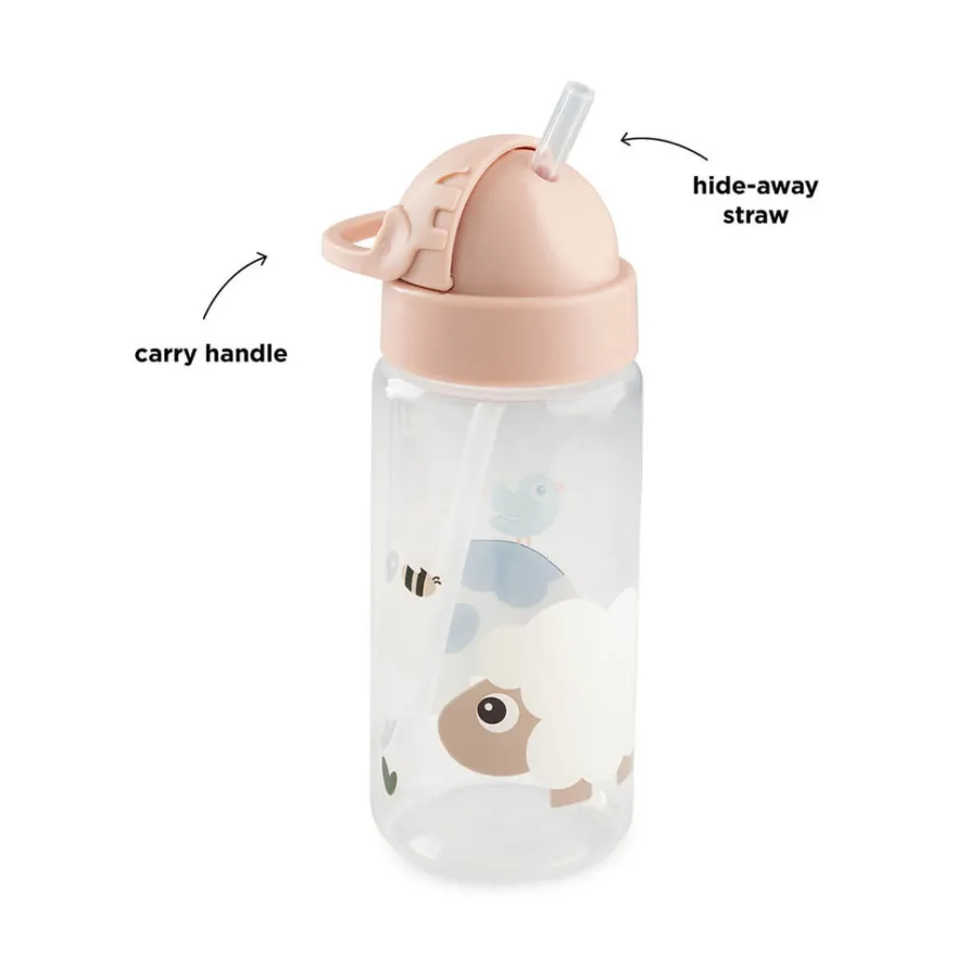 Dricksflaska med sugrör Tiny Farm Powder 350 ml