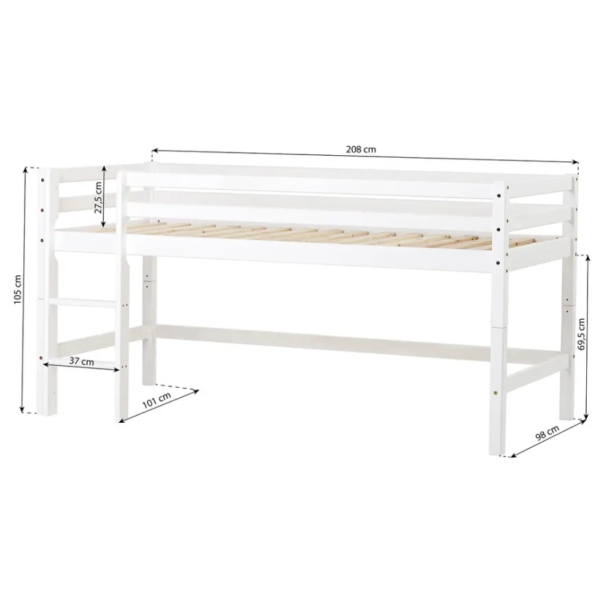 ECO Dream Mid-high säng (delbar) 90x200 cm. - vit