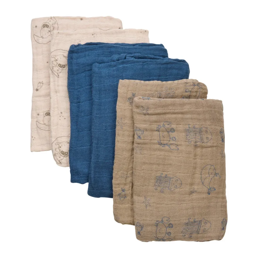 Eko Muslinfilt 6-pack - China Blue