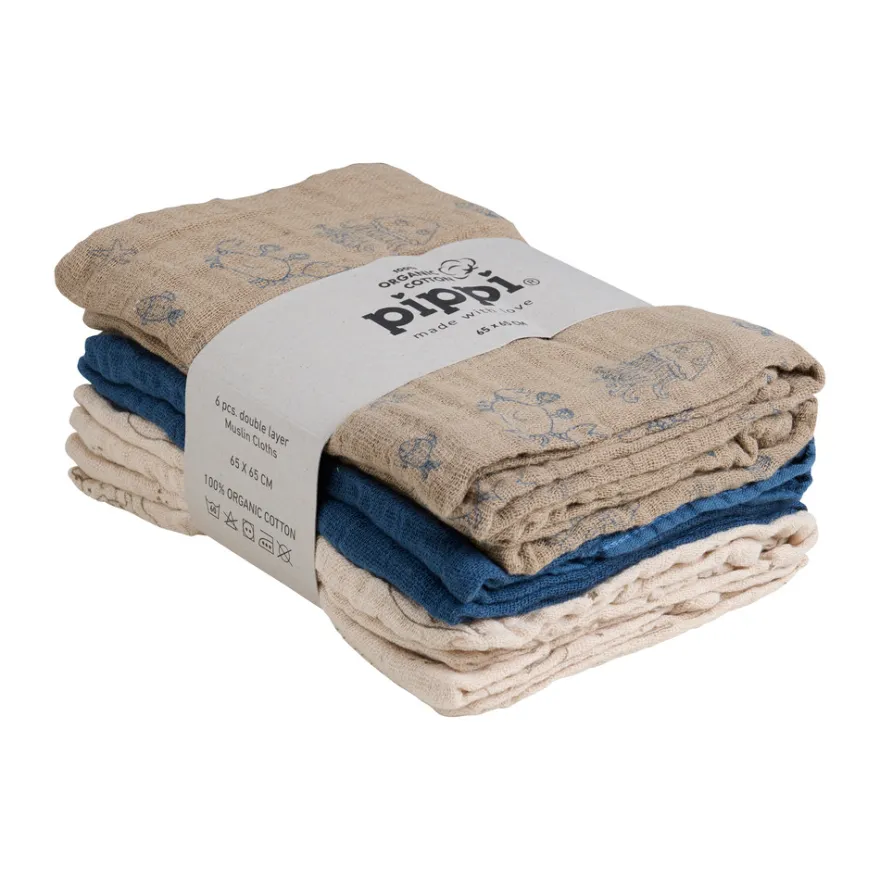 Eko Muslinfilt 6-pack - China Blue