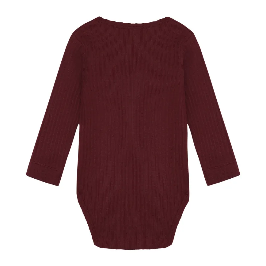 En Fant Långärmad Body - Burgundy