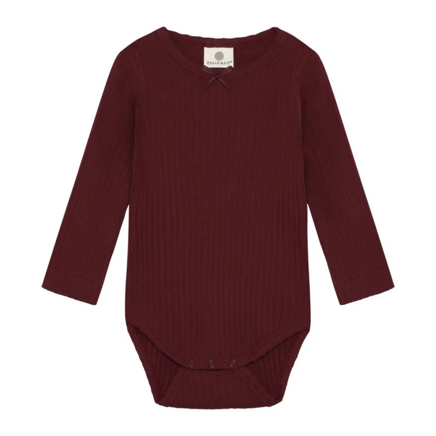 En Fant Långärmad Body - Burgundy