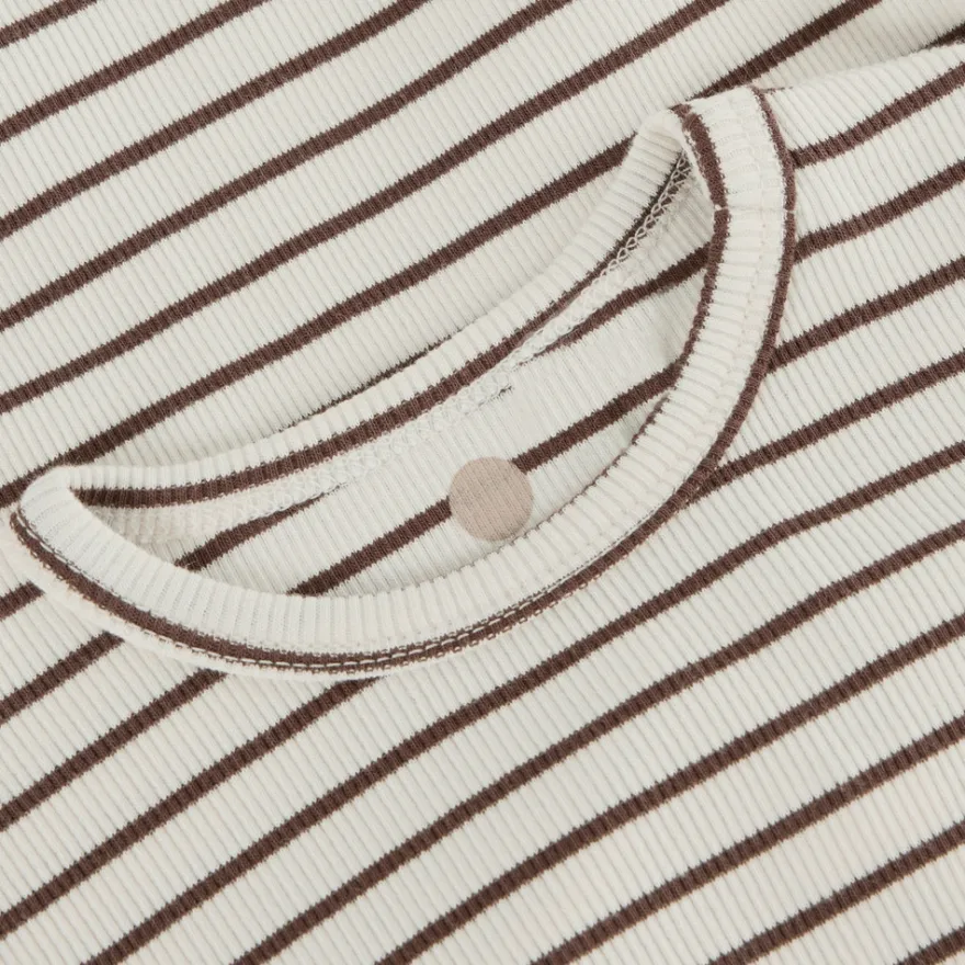 En Fant Långärmad Body Rib - Chestnut