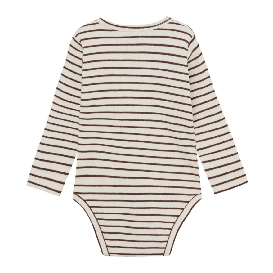 En Fant Långärmad Body Rib - Chestnut