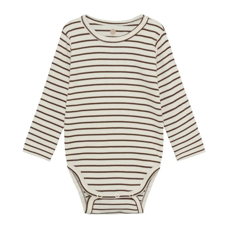 En Fant Långärmad Body Rib - Chestnut