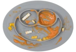 Ezpz Silikontallrik Med Underlägg - Grey
