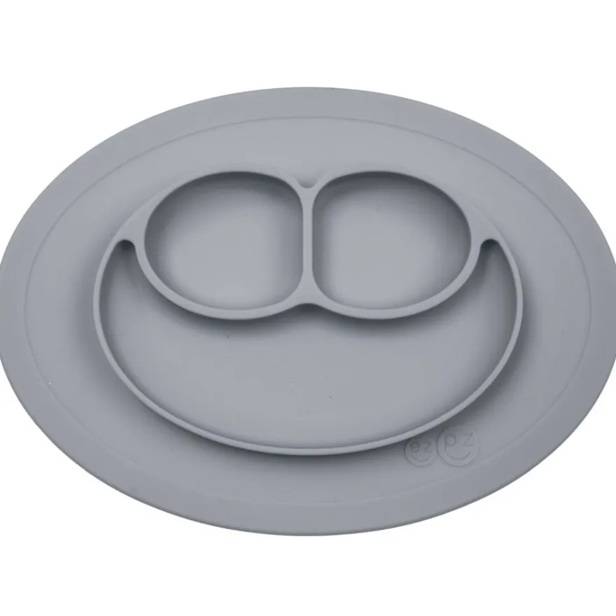 Ezpz Silikontallrik Med Underlägg - Grey