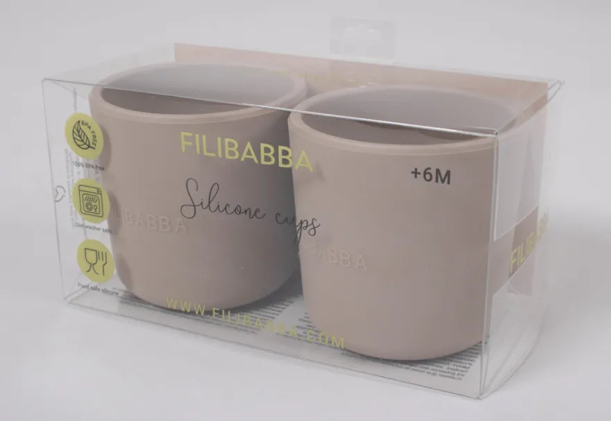 Filibabba Silikonmugg 2-pack - Warm Grey
