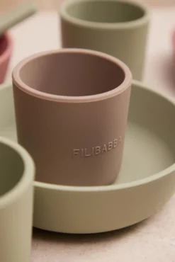 Filibabba Silikonmugg 2-pack - Warm Grey