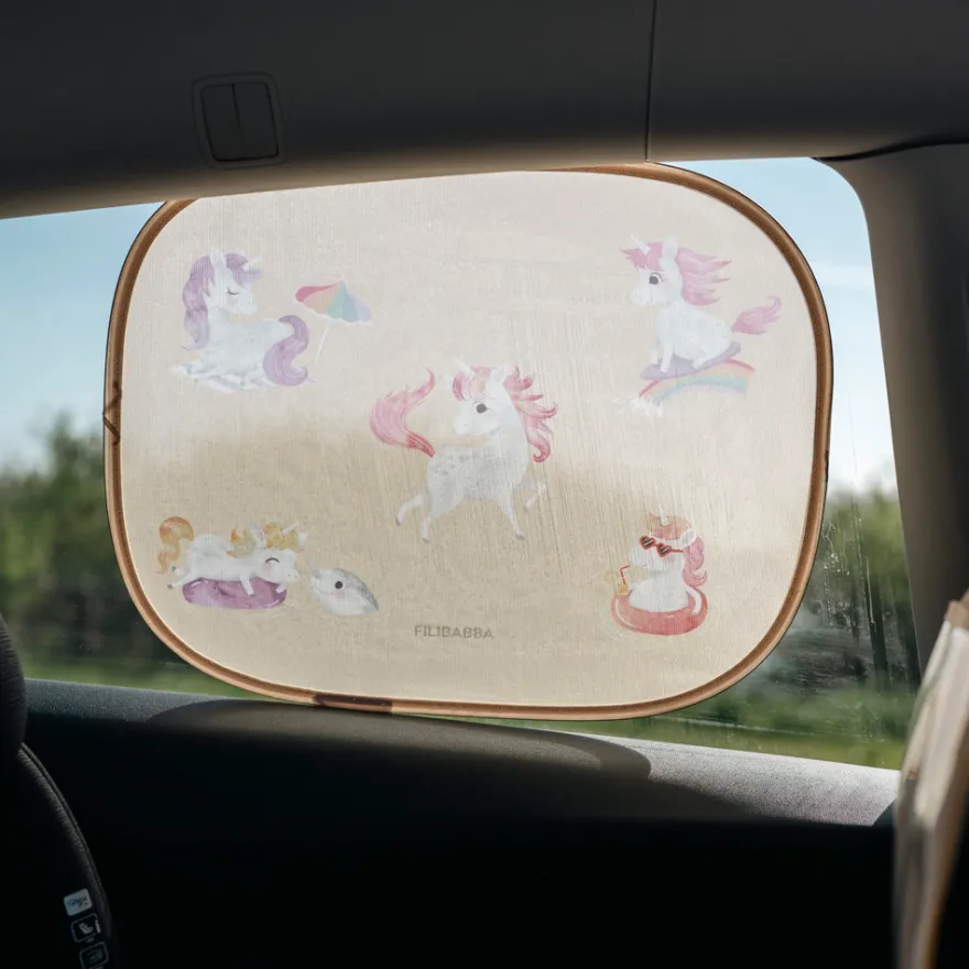 Filibabba Solskydd Bil 2-pack - Unicorn Shores