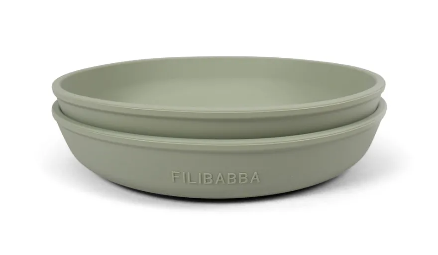Filibabba Tallrik 2-pack Silikon - Grön