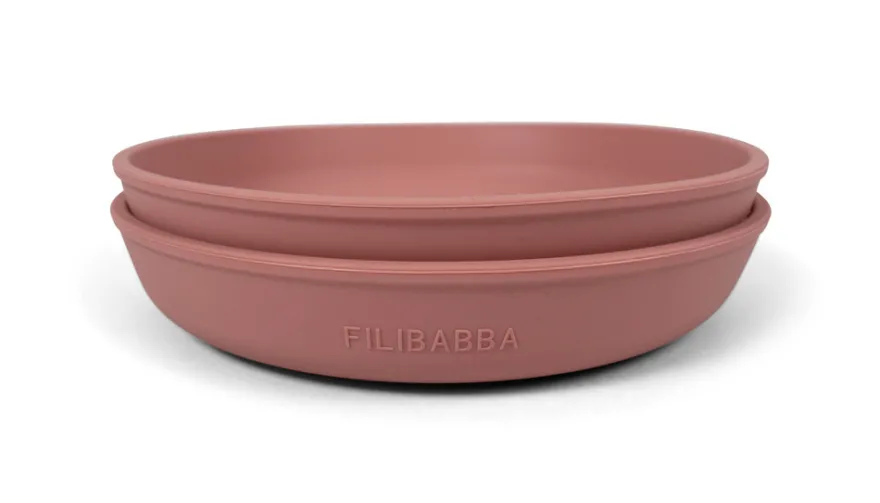 Filibabba Tallrik 2-pack Silikon - Rosa