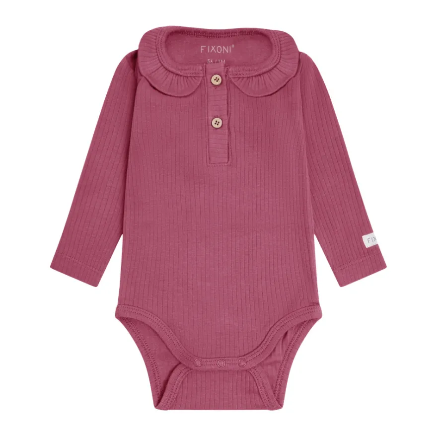 Fixoni Långärmad Rib Body - Crushed Berry