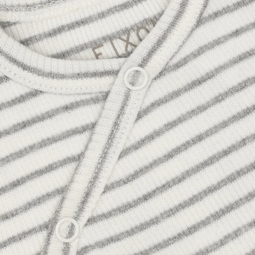 Fixoni Långärmad Rib Wrap Body - Flint Gray Melange