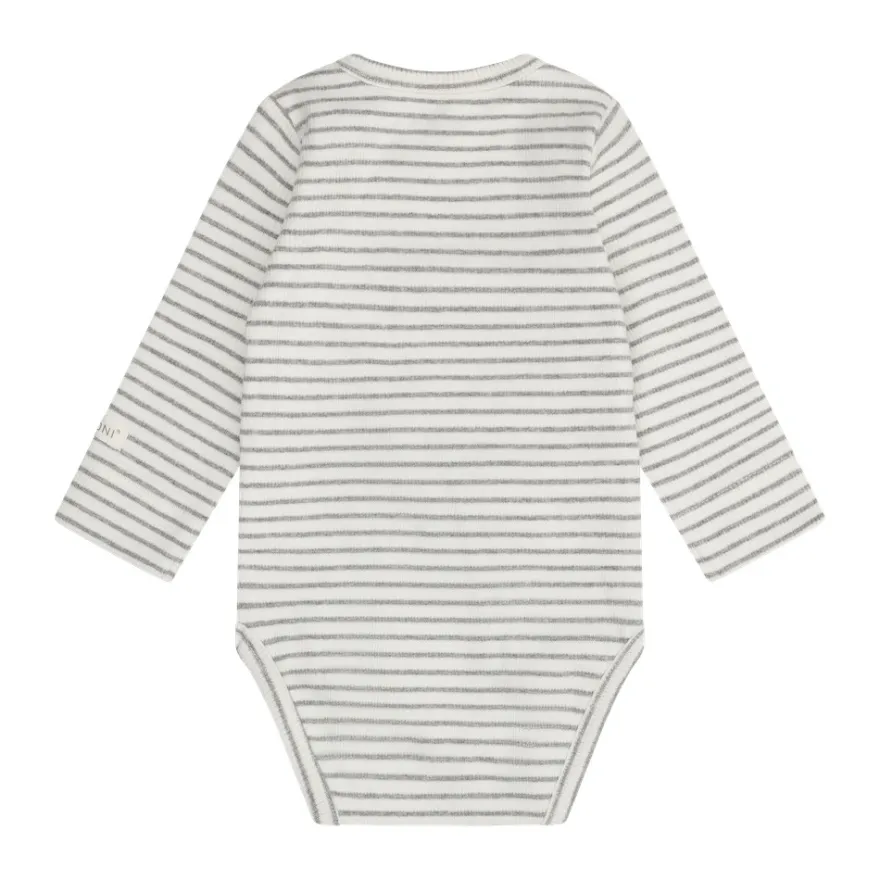 Fixoni Långärmad Rib Wrap Body - Flint Gray Melange