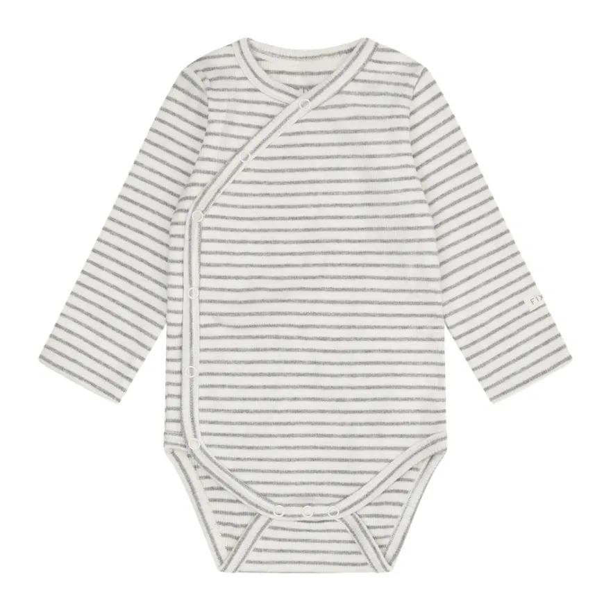 Fixoni Långärmad Rib Wrap Body - Flint Gray Melange