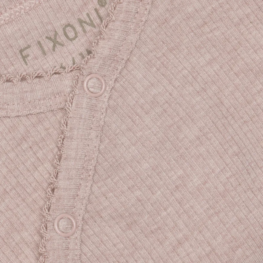 Fixoni Långärmad Wrap Body Rib - Pale Mauve Melange