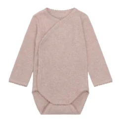 Fixoni Långärmad Wrap Body Rib - Pale Mauve Melange