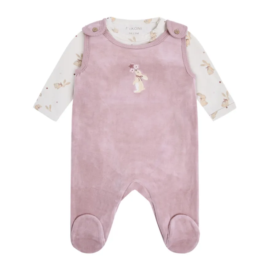 Fixoni Set m. Body och Velour Romper - Keepsake Lilac