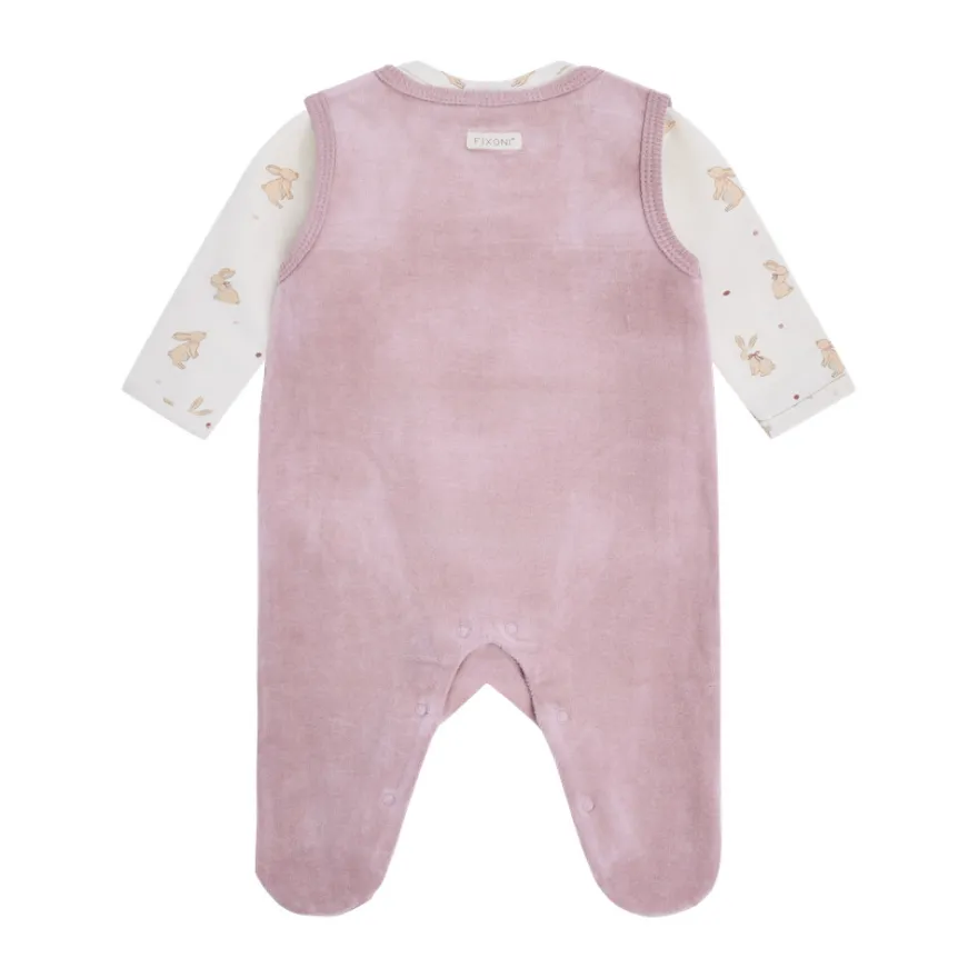 Fixoni Set m. Body och Velour Romper - Keepsake Lilac