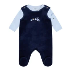 Fixoni Set m. Body och Velour Romper - Navy Blazer
