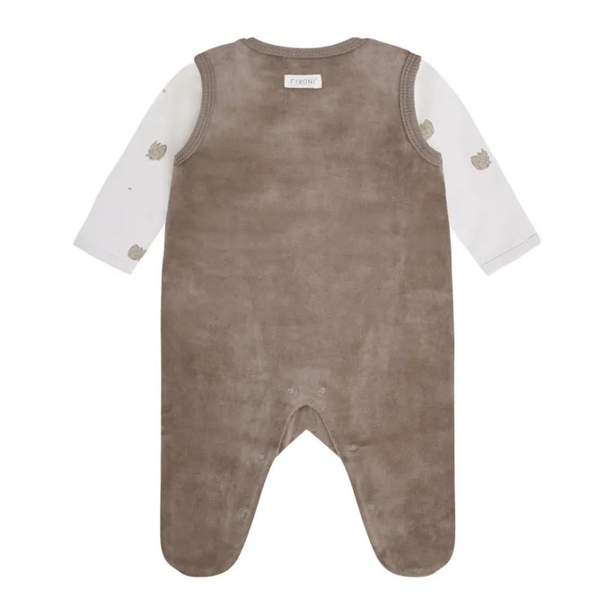 Fixoni Set m. Body och Velour Romper - Mountain Trail
