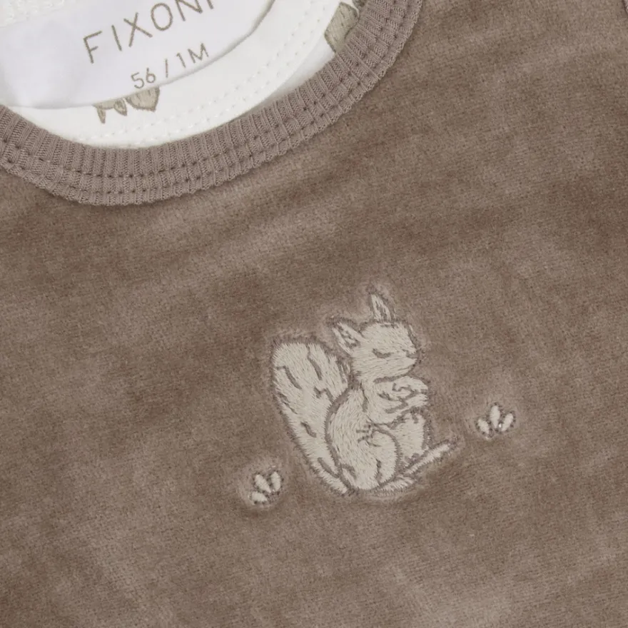 Fixoni Set m. Body och Velour Romper - Mountain Trail