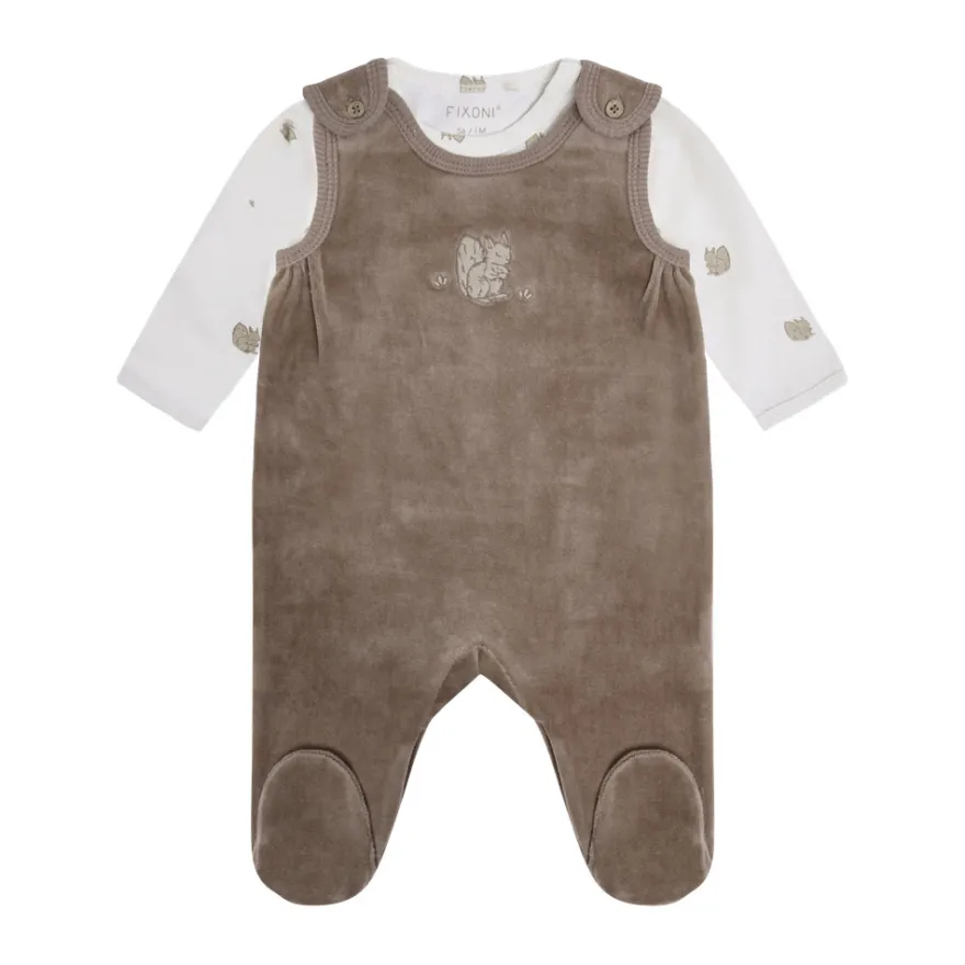 Fixoni Set m. Body och Velour Romper - Mountain Trail